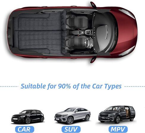 Haomaomao SUV Air Mattress, Inflatable Car Bed with Electric Pump and Pillow, Flocking Surface, Camping Sleeping Pad for Travel SUV Sedan Back Seat Trunk Tent Chevy Jeep Wrangler Toyota Honda Civic in Kuwait