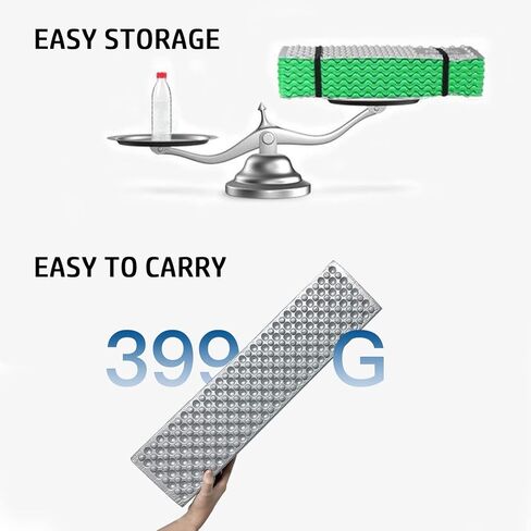 حصيرة تخييم من الفوم الأخضر، وسادة نوم مقاومة للرطوبة، وسادة قابلة للطي في خيمة، مرتبة مقاومة للرطوبة، مقاس 72 بوصة × 22 بوصة × 0.75 بوصة، حصيرة نوم خفيفة الوزن للتخييم والنزهات والمشي لمسافات طويلة وحقائب الظهر في الهواء الطلق in Kuwait