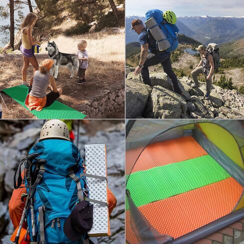 حصيرة تخييم من الفوم الأخضر، وسادة نوم مقاومة للرطوبة، وسادة قابلة للطي في خيمة، مرتبة مقاومة للرطوبة، مقاس 72 بوصة × 22 بوصة × 0.75 بوصة، حصيرة نوم خفيفة الوزن للتخييم والنزهات والمشي لمسافات طويلة وحقائب الظهر في الهواء الطلق in Kuwait