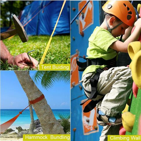 Aoneky Outdoor Utility حبل 10 مم، حبل بوليستر عالي التحمل للسحب، التزوير، أعمال الأشجار والصيد، اللياقة البدنية في صالة الألعاب الرياضية، قوة شد 2000 رطل in Kuwait