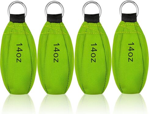 Oudain 4 Pieces Throw Weight Bags Bulk Arborist Climbing Rope Bags 14 oz / 400g Durable Multi-layer Outdoor Throw Bag Professional Multi Bag for Tree Rock Spelunking(Green) in Kuwait
