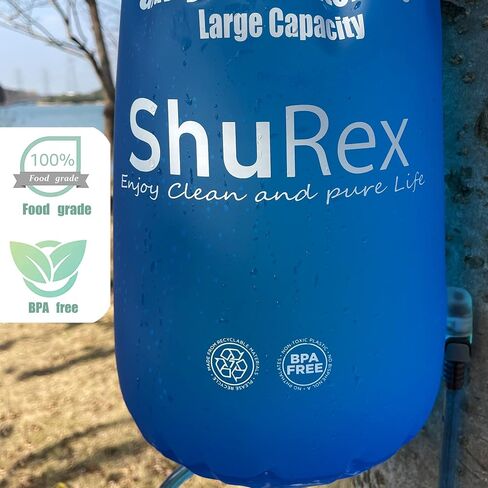 Shurex Gravity-Fed Water Bag for Sawyer Survival Water Filter Straw, 1.5 Gal Large Gravity Water Bladder Compatible with LifeStraw and Other Water Filter Straw, Foldable, BPA-Free (6L) in Kuwait