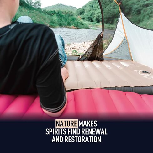 ZOOOBELIVES 3D Wrapping Inflatable Camping Sleeping Pad with Built-in Pump, Extra Thick and Wide, Ultimate Comfortable Compact Camp Air Mat for Tent, Car Traveling and Backpacking - Airlive2000X in Saudi Arabia
