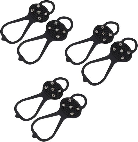 Non Slip Gripper Spike, Ice Grippers Traction Cleats Snow Shoe Spikes Grips Crampons with 10 Steel Studs Cleats 1/2/3 Pairs in Kuwait