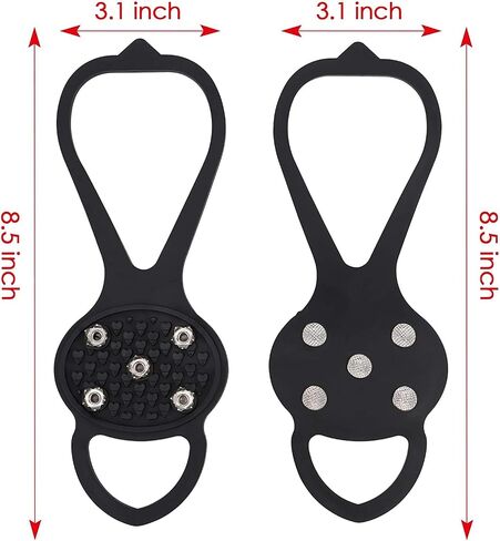 Non Slip Gripper Spike, Ice Grippers Traction Cleats Snow Shoe Spikes Grips Crampons with 10 Steel Studs Cleats 1/2/3 Pairs in Kuwait