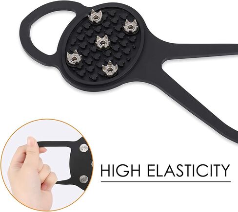 Non Slip Gripper Spike, Ice Grippers Traction Cleats Snow Shoe Spikes Grips Crampons with 10 Steel Studs Cleats 1/2/3 Pairs in Kuwait