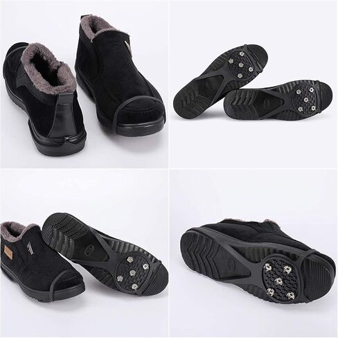 Non Slip Gripper Spike, Ice Grippers Traction Cleats Snow Shoe Spikes Grips Crampons with 10 Steel Studs Cleats 1/2/3 Pairs in Kuwait
