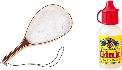 Fashionwu Fly Fishing Landing Net Trout Fishing Net, Soft Rubber Catch and Release Fish Net with Wooden Handle Frame, Gifts for Him in Kuwait