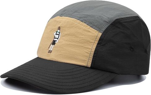 CLAPE 5 Panel Cap Curved Bill Dad Golf Cap Waterproof Nylon Hat Stylish Embroidered Baseball Cap Hip Pop Dancing Snapback Cap in Kuwait
