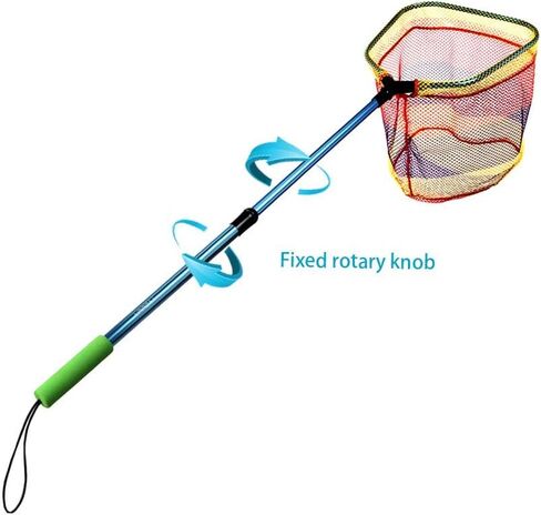 YVLEEN Kids Fishing Net for Lakes - Minnow Nets for Kids - Aluminum Collapsible Telescopic Fishing Pole Handle and Nylon Mesh Small Fishing net - Butterfly Nets for Kids Outdoor Playing in Kuwait