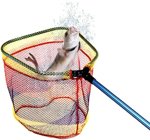 YVLEEN Kids Fishing Net for Lakes - Minnow Nets for Kids - Aluminum Collapsible Telescopic Fishing Pole Handle and Nylon Mesh Small Fishing net - Butterfly Nets for Kids Outdoor Playing in Kuwait