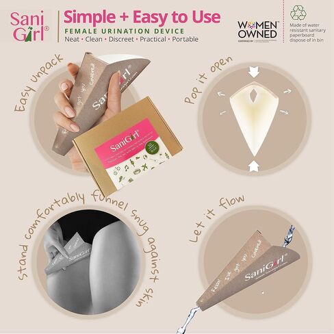 Pee Funnel for Women, Disposable Female Urinal Stand to Pee, 20 CT | Patented leak-proof disposable recyclable design for travel & camping essentials airplane road trips cruise glamping outdoors in Kuwait