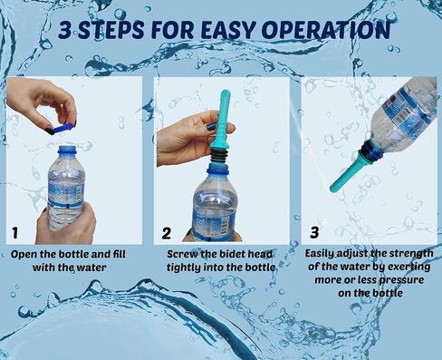 3pcs Universal Travel Bidet Peri Bottle,Upside Down Bottle, Compatible with Most Bottles - Portable,for Washing Personal Hygiene in Saudi Arabia