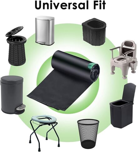 سايكو زوبي اكياس مرحاض محمولة قابلة للتحلل البيولوجي بسعة 8 جالون، اكياس تخييم قابلة للتحلل البيولوجي للاستعمال مرة واحدة لدلو 4 جالون في الهواء الطلق والتخييم والسيارة والمشي لمسافات طويلة والسفر in Kuwait