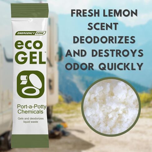 Emergency Zone Eco Gel Port-a-Potty Chemicals - Liquid Waste Gelling and Deodorizing Powder in Kuwait