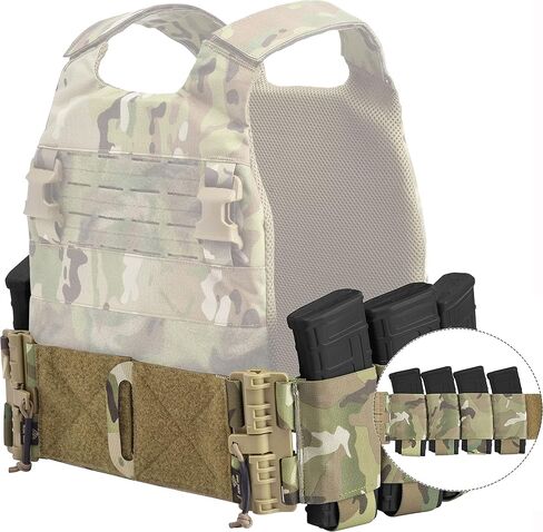 PETAC GEAR تحمل Cummerbund المرنة، 8 أكياس AR Mag للسترة حزام تثبيت سريع التحرير لـ FCPC LBT LBX (مجموعة) in Kuwait