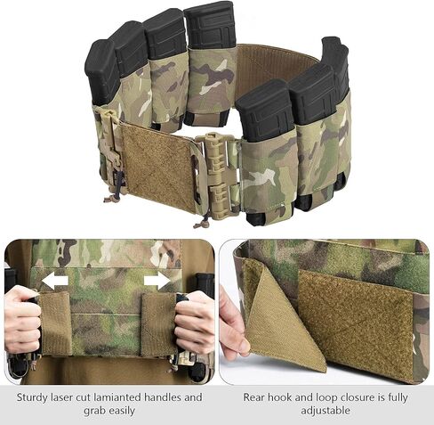 PETAC GEAR تحمل Cummerbund المرنة، 8 أكياس AR Mag للسترة حزام تثبيت سريع التحرير لـ FCPC LBT LBX (مجموعة) in Kuwait