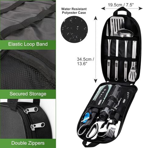 27 قطعة من أدوات التخييم الأساسية من Odoland أدوات طبخ للتخييم في الهواء الطلق وحقيبة الظهر للتخييم ومجموعة الطبخ وملحقات التخييم المحمولة ومجموعة فوضى التخييم خفيفة الوزن للمطبخ البري والسفر in Kuwait