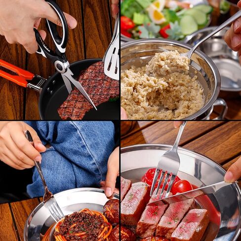 27 قطعة من أدوات التخييم الأساسية من Odoland أدوات طبخ للتخييم في الهواء الطلق وحقيبة الظهر للتخييم ومجموعة الطبخ وملحقات التخييم المحمولة ومجموعة فوضى التخييم خفيفة الوزن للمطبخ البري والسفر in Kuwait