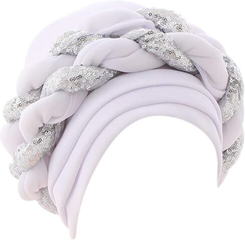 African Turban Head Wraps for Black Women Braided Twisted Turbans Hats Stretchy Cancer Chemo Muslim Cap in Saudi Arabia