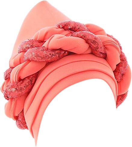 African Turban Head Wraps for Black Women Braided Twisted Turbans Hats Stretchy Cancer Chemo Muslim Cap in Saudi Arabia