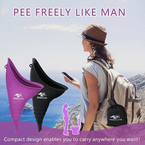 Female Urination Device Women Pee Funnel Reusable Silicone Urine Cup Female Urinal Post Surgery Pee Standing Up Perfect for Camping Hiking Travel Road Trip Accessories-Plus Size in Kuwait