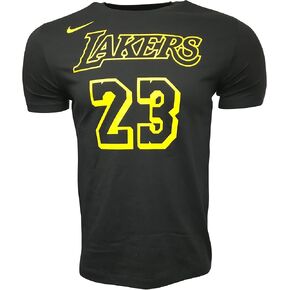 Nike Men's #23 Lebron James Los Angeles Lakers T-Shirt Cotton/Polyester Blend AA2590-022 Black (X-Large) in Saudi Arabia