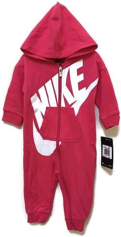 Nike Baby Boys French Terry Hooded Coverall (6 Months, Rush Pink) in Saudi Arabia