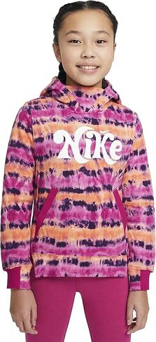 Nike Sportswear Youth Big Girls Tie-Dye Hoodie Pullover (Large, Fireberry) in Saudi Arabia