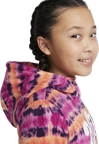 Nike Sportswear Youth Big Girls Tie-Dye Hoodie Pullover (Large, Fireberry) in Saudi Arabia