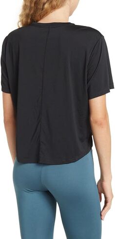 Nike Activewear Cropped Hemline Short Tee Shirt for Women Black in Kuwait