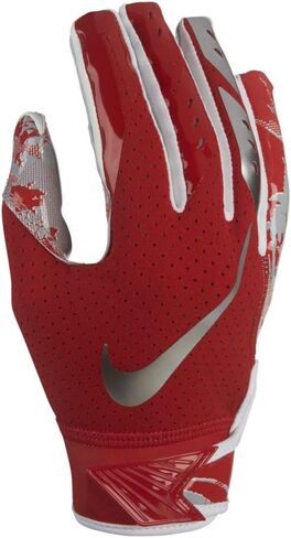 Boy's Nike Vapor Jet 5.0 Football Glove University Red/Chrome Size Large in Saudi Arabia
