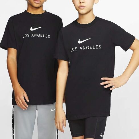 تي شيرت Nike للأولاد بأكمام قصيرة LA Swoosh CW2347-010 مقاس S أسود in Saudi Arabia