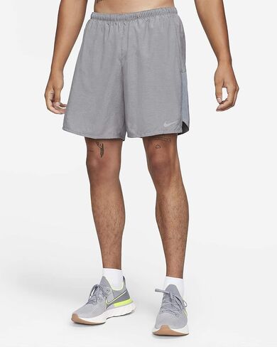 Nike Challenger Men's Brief-Lined Running Shorts CZ9066-084 (Smoke Grey/Silver), XX-Large in Saudi Arabia