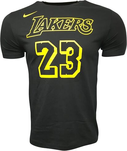 Nike Men's #23 Lebron James Los Angeles Lakers T-Shirt Cotton/Polyester Blend AA2590-022 Black (X-Large) in Saudi Arabia