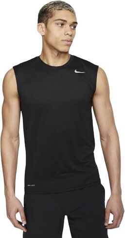Nike Men's Legend 2.0 Sleeveless Tee, Black/Black/Matte Silver in Saudi Arabia