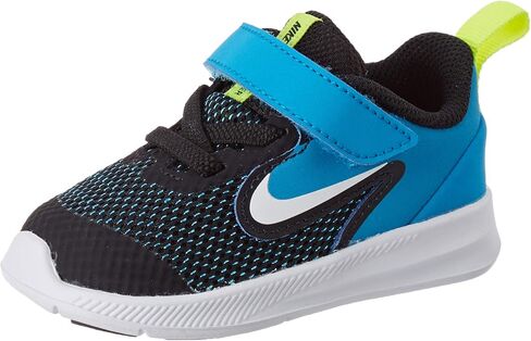 Nike Unisex-Baby Kids Downshifter 9 Velcro Running Shoe, Black/White-Laser Blue-Lemon Venom, 10C Child US Toddler in Saudi Arabia