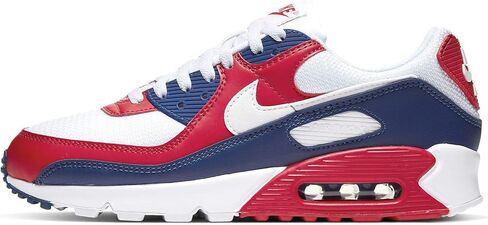 Nike Men's Air Max 90 Shoes, White/White-deep Royal-university Red, 8.5 in Saudi Arabia