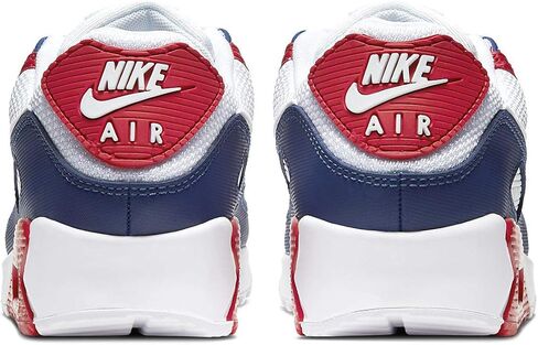 Nike Men's Air Max 90 Shoes, White/White-deep Royal-university Red, 8.5 in Saudi Arabia