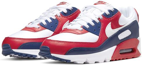 Nike Men's Air Max 90 Shoes, White/White-deep Royal-university Red, 8.5 in Saudi Arabia