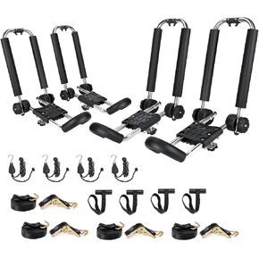 J-Style Bilateral Folding Kayak Carrier for Canoe, 180° Folding Motion Kayak Roof Rack for SUP,Surfboard and Ski Board on SUV, Car and Truck in Saudi Arabia