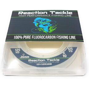 Reaction Tackle 100% Pure Fluorocarbon Fishing Line - High Strength, Abrasion-Resistant, Fast-Sinking, Virtually Invisible - Saltwater and Freshwater Leader Line in Saudi Arabia