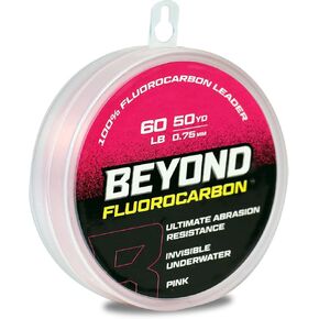 Beyond Fluorocarbon Leader Fishing Line - 100% Pure Fluorocarbon Leader Material - Highly Abrasion Reistant - Invisible Underwater- Shock Resistant - Incredible Knot Strength 50 Yard Spool