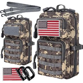 bvya Tactical Molle EDC Utility Pouch Compact Tool Pouch Mini Waist Bag Crossbody Backpack-Design Phone Pouch with Shoulder Strap Flag Patch and D-Rings in Kuwait