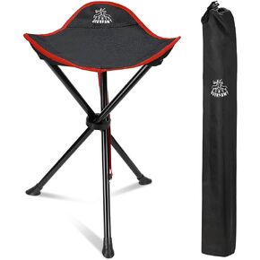 DEERFAMY للطي التخييم ترايبود البراز، المحمولة 3 أرجل طويل القامة الكسول كرسي ترايبود مقعد للمشي في الهواء الطلق الصيد الصيد نزهة السفر الشاطئ شواء حديقة الحديقة مع حقيبة التخزين، الأحمر in Kuwait