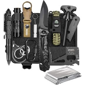 Gifts for Men Dad Husband - Fathers Day Anniversary Birthday Gifts Idea for Him Boyfriend Man - Survival Kit 14 in 1, Survival Gear and Equipment, Fishing Hunting Camping Accessories, Cool Gadgets