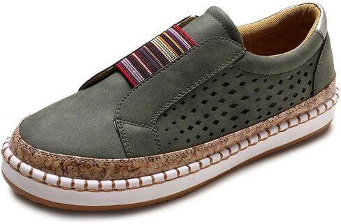 Ladmiple Shoes For Women Sneakers Slip Ons Lace ups Casual Leather Walking Shoes Summer Fashion Platform Flats Loafers in Kuwait