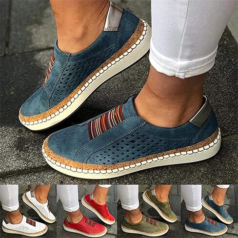 Ladmiple Shoes For Women Sneakers Slip Ons Lace ups Casual Leather Walking Shoes Summer Fashion Platform Flats Loafers in Kuwait