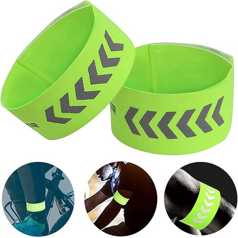 yanhao الأساور العاكسة الأشرطة عالية الوضوح - مرحبا فيس شارات الجري العاكسة، عصابات الجري العاكسة، معدات عاكسة للسلامة في الهواء الطلق ركوب الدراجات المشي الركض، الأنشطة الليلية in Kuwait