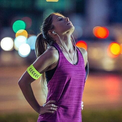 yanhao الأساور العاكسة الأشرطة عالية الوضوح - مرحبا فيس شارات الجري العاكسة، عصابات الجري العاكسة، معدات عاكسة للسلامة في الهواء الطلق ركوب الدراجات المشي الركض، الأنشطة الليلية in Kuwait